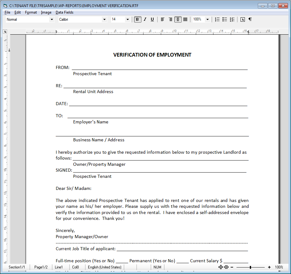 Property Manager Application Form