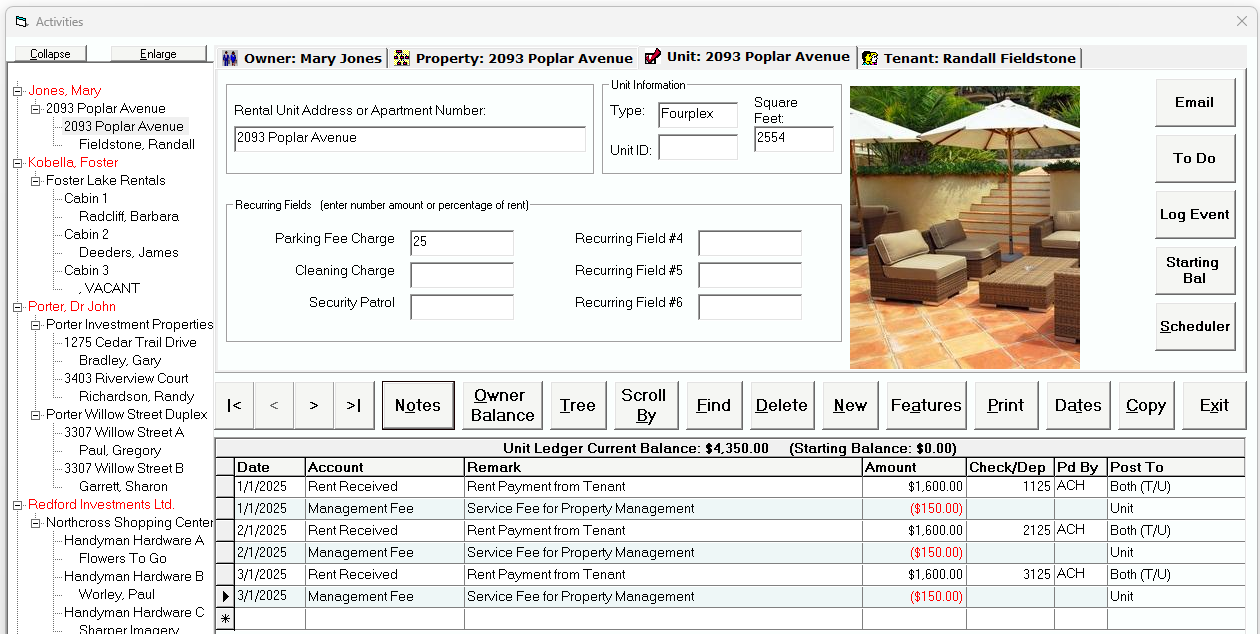 Separate Ledgers for Posting in the Tenant File